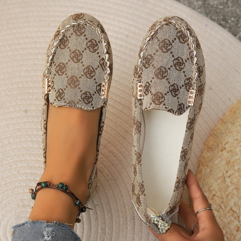 Women Shoes Tennis - Damen Flache Schuhe Luxus-Print-Design Loafer Casual