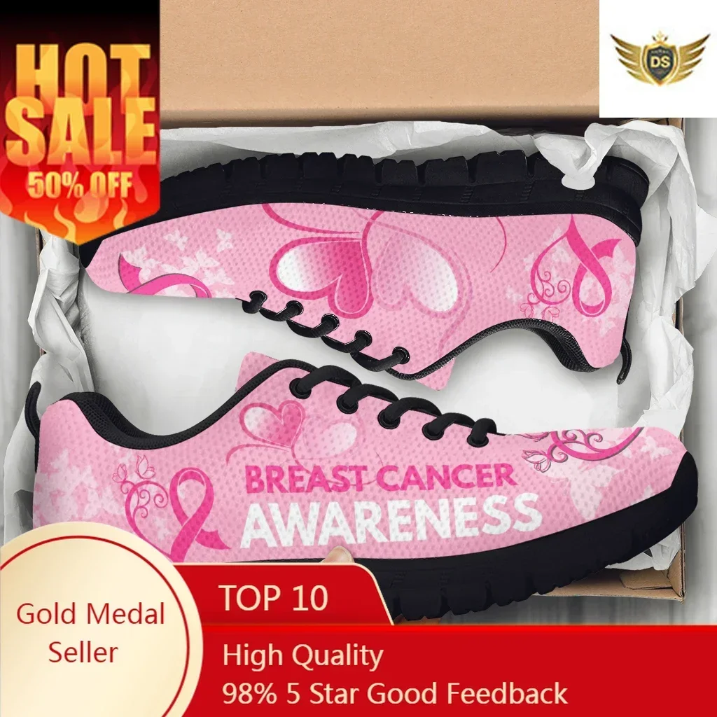 Women Shoes Tennis - Damen Tennisschuhe Brustkrebs Bewusstsein Pink Ribbon